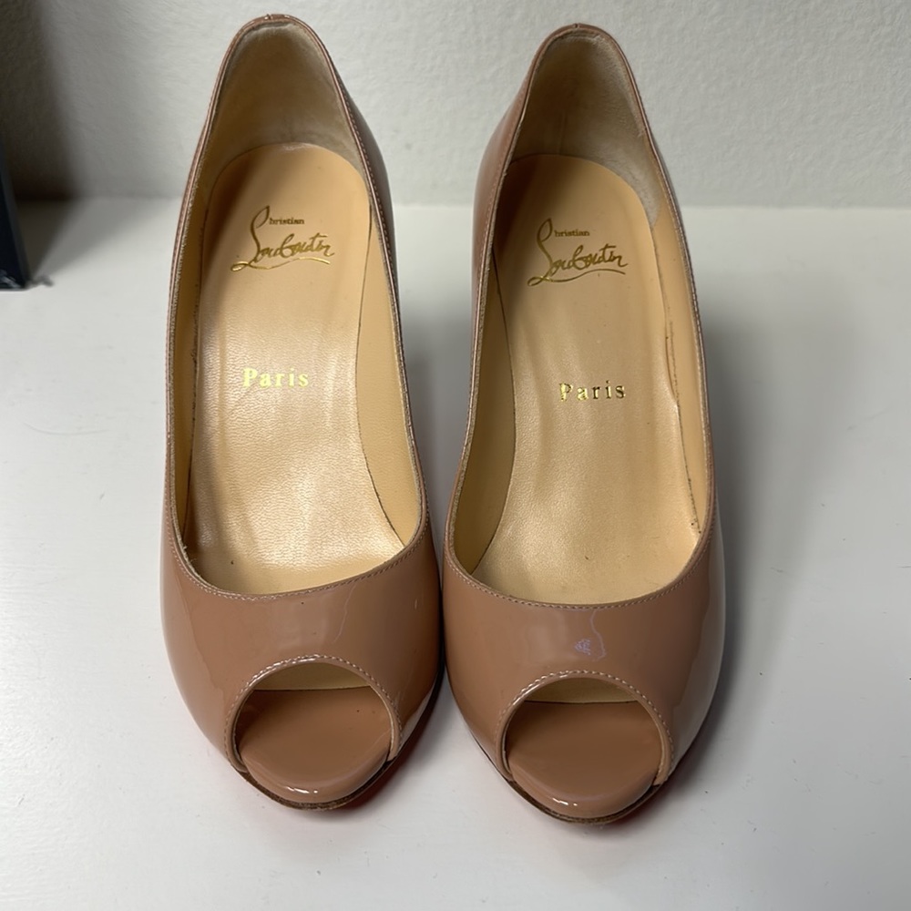 Christian Louboutin Nude peep toe 85mm - Picture 4 of 5